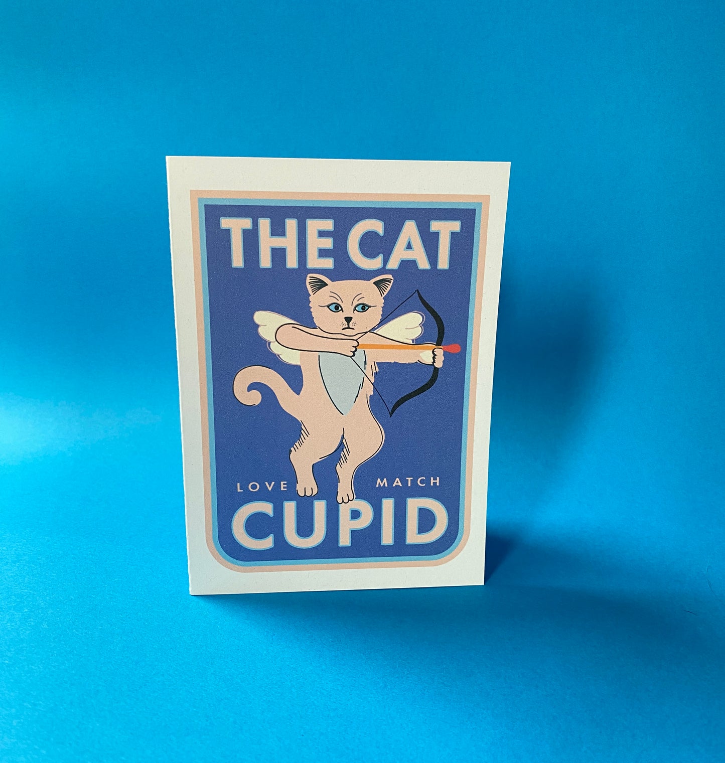 Cat Cupid Greeting card, Cute and quirky cat Greeting Card!