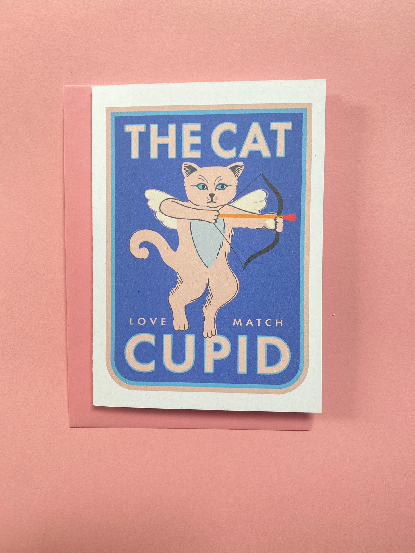 Cat Cupid Greeting card, Cute and quirky cat Greeting Card!