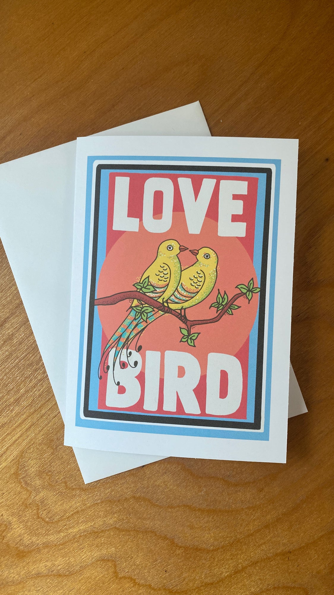 Love Bird Greeting card, Spread the love, Quirky love bird design