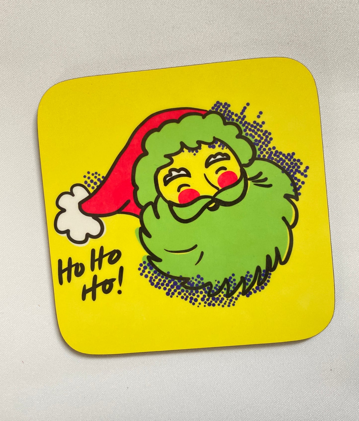 Set of 4 Pop art Santa Coasters, Merry and  Bright Christmas decor, Christmas coasters