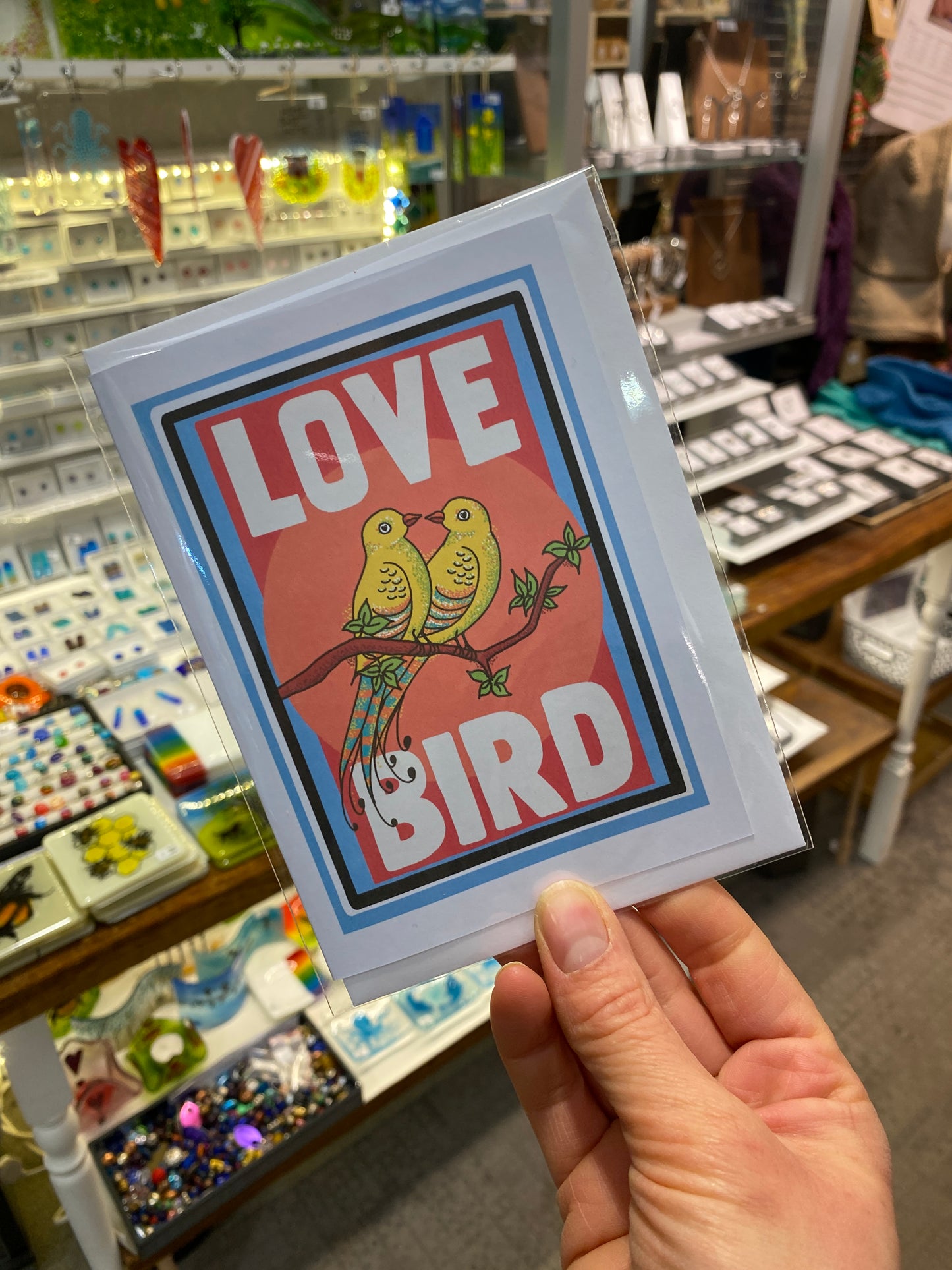 Love Bird Greeting card, Spread the love, Quirky love bird design