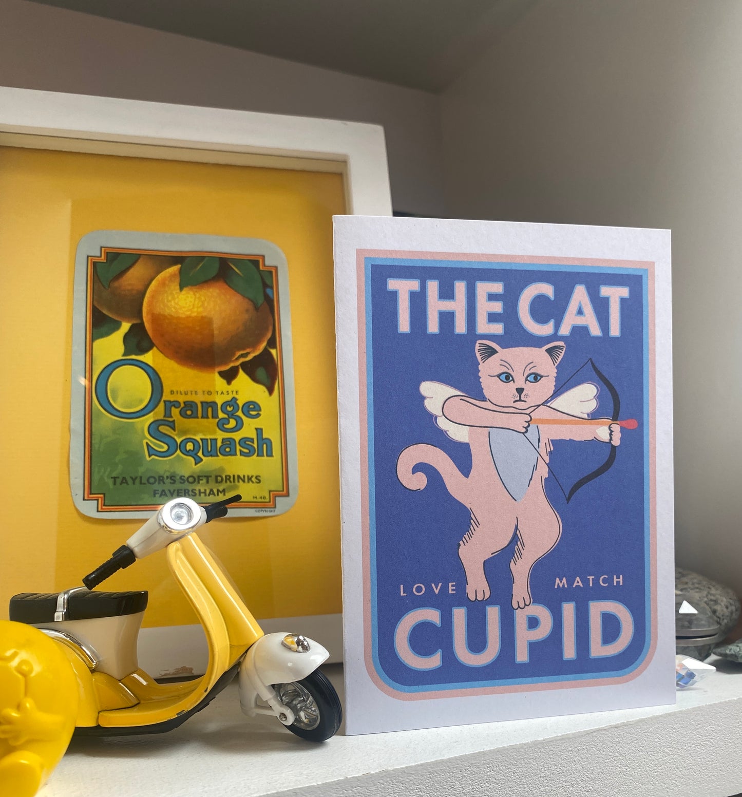 Cat Cupid Greeting card, Cute and quirky cat Greeting Card!