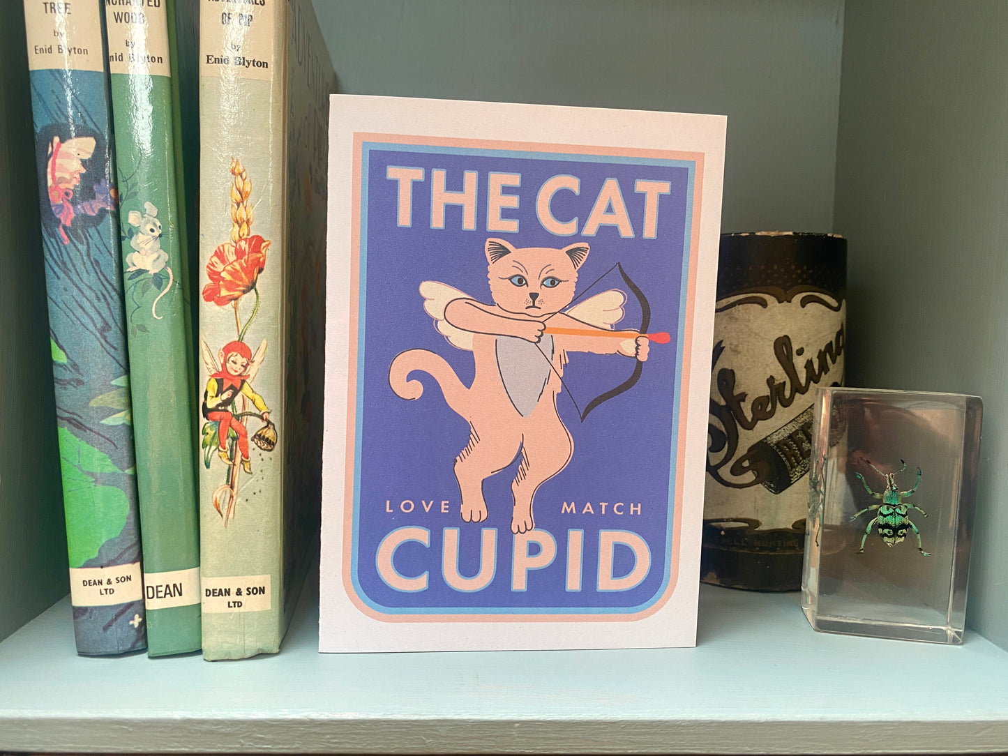 Cat Cupid Greeting card, Cute and quirky cat Greeting Card!