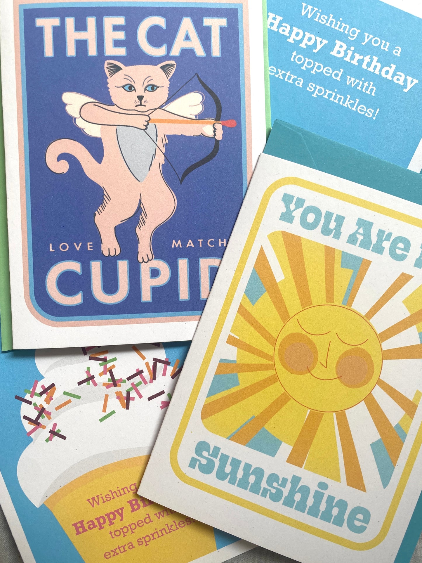 Cat Cupid Greeting card, Cute and quirky cat Greeting Card!