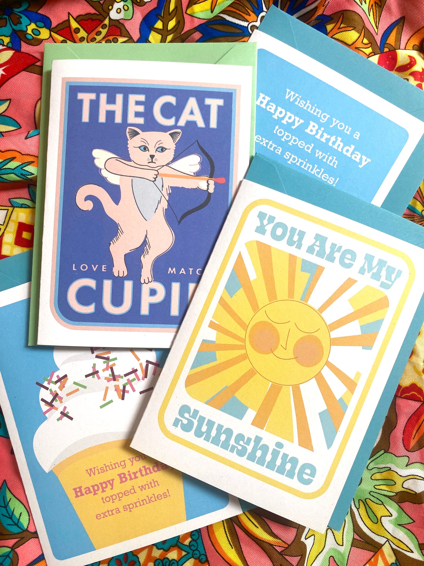 Cat Cupid Greeting card, Cute and quirky cat Greeting Card!