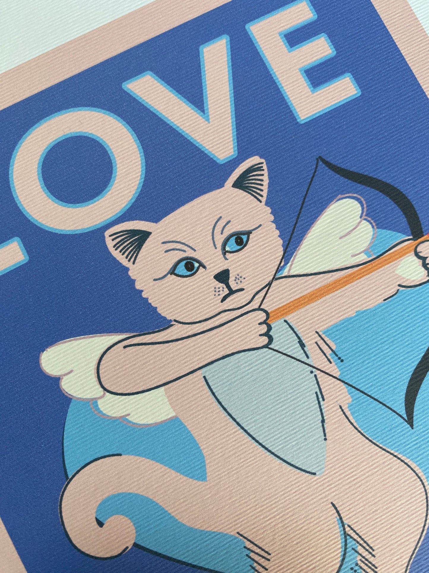 Cat Cupid Art Print, Inspired by Matchbox Label design