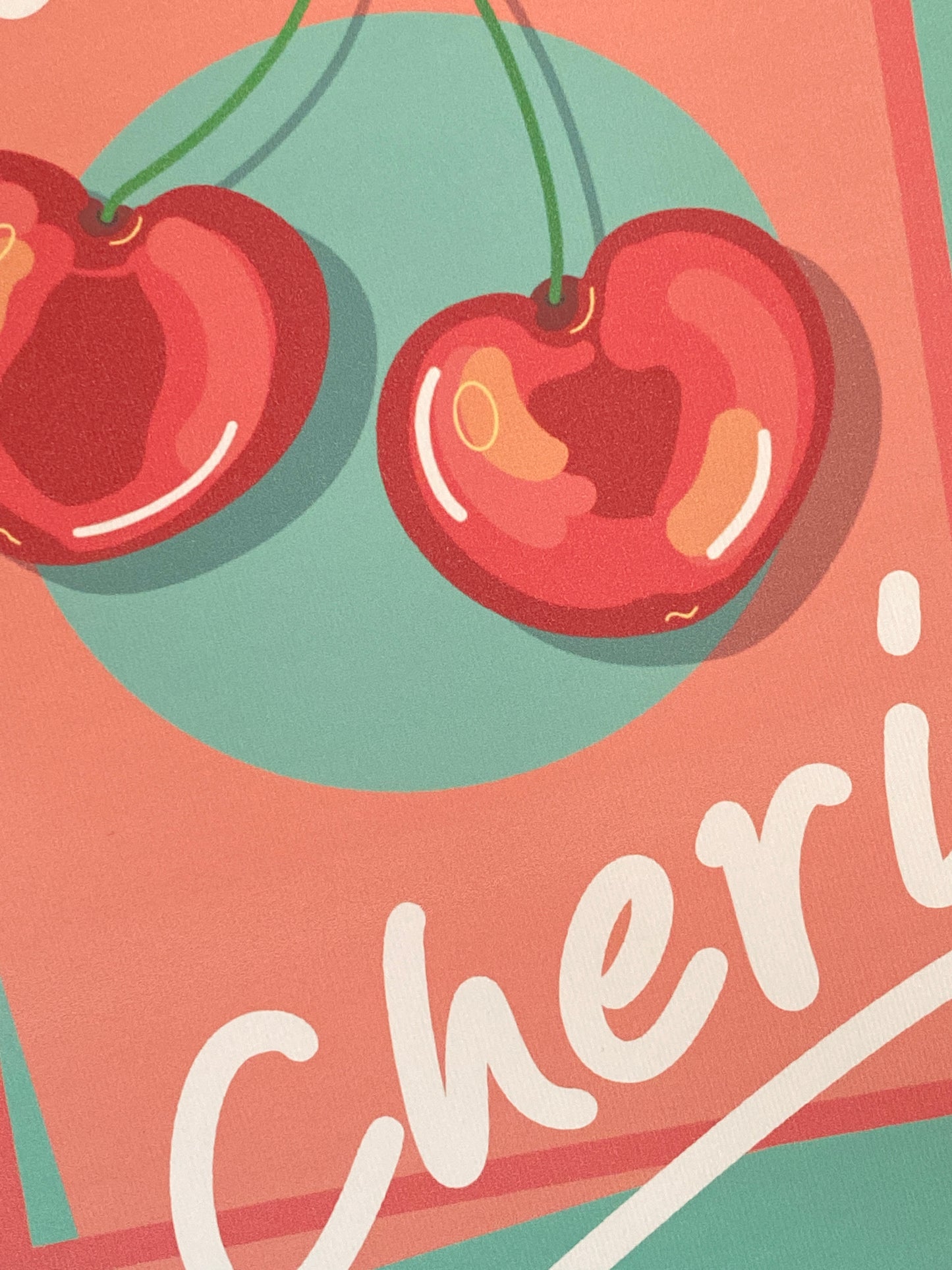 Bright of Colourful Mon Cheri Art Print, Cherry art print