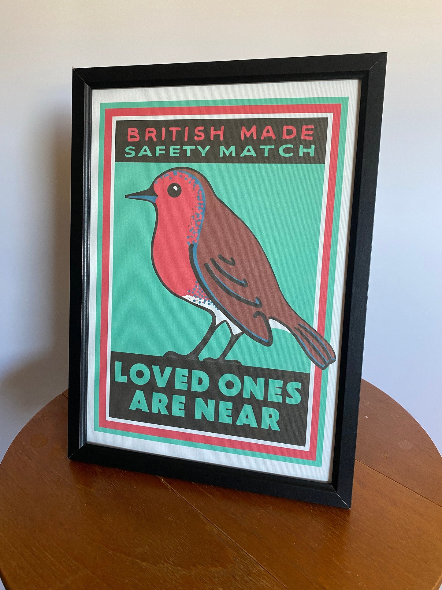 Robin Art Print, Vintage Matchbox Label Inspired, A4 Art Print