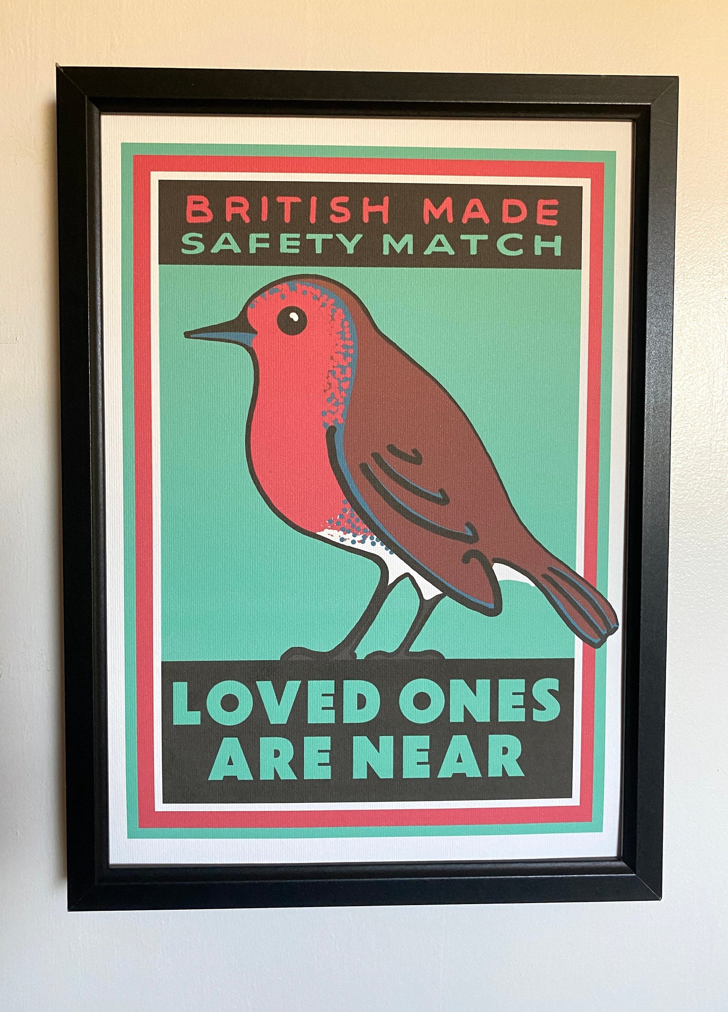 Robin Art Print, Vintage Matchbox Label Inspired, A4 Art Print