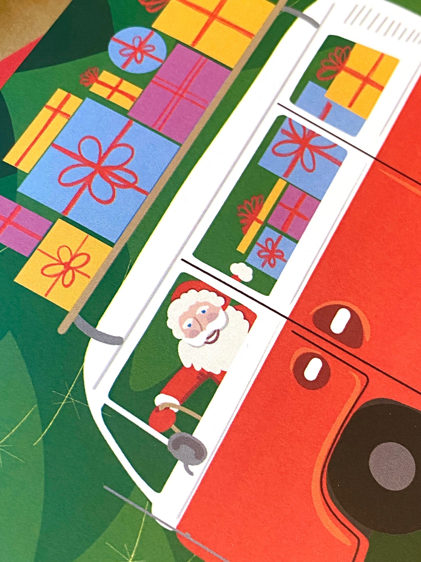 Santa in a Campervan Christmas Card, A Christmas Campervan,